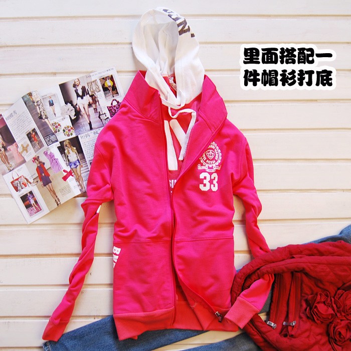 厂家直销2013 杂款<em>女卫衣外套 加绒拉链</em>卫衣 女