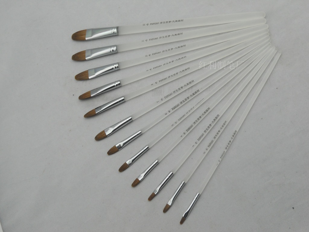 【厂家供应大量油画笔 水粉笔 尼龙画笔 水彩笔