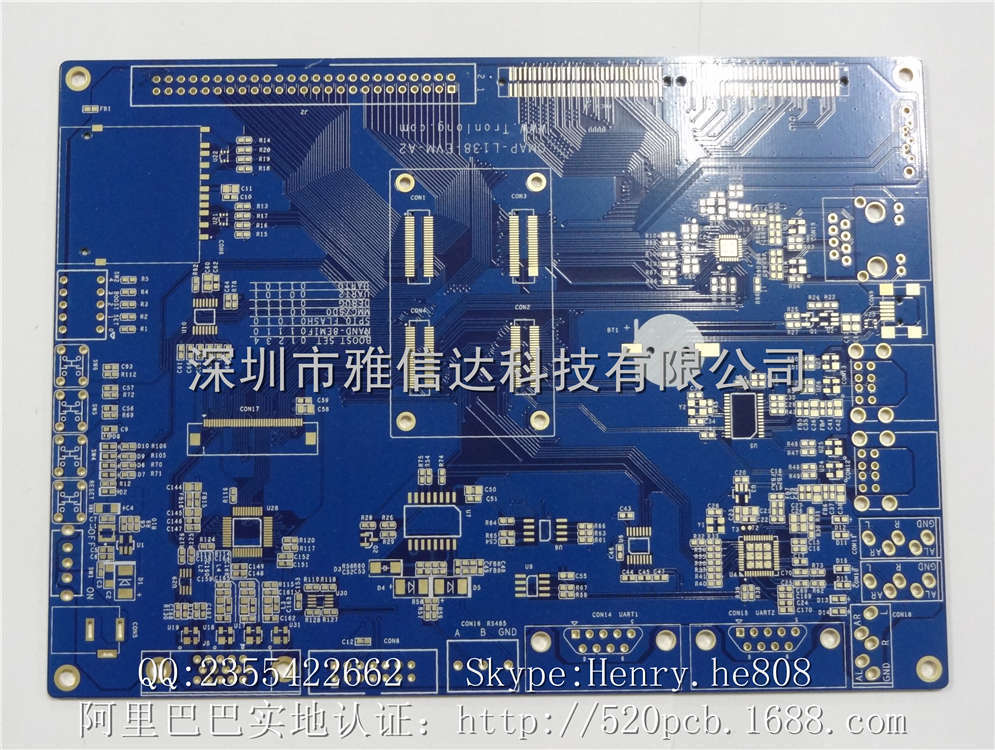 蓝油PCB四层线路板打样批量生产厂家 图片