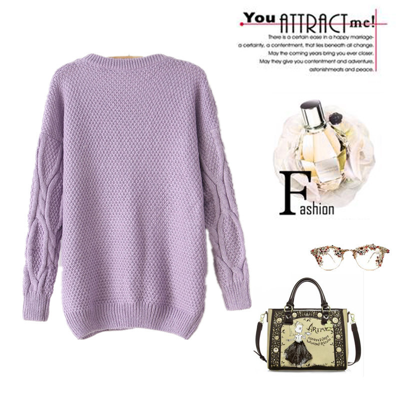 批发采购女式<em>毛衣</em>-2013韩版<em>麻花菱形</em>格圆领套