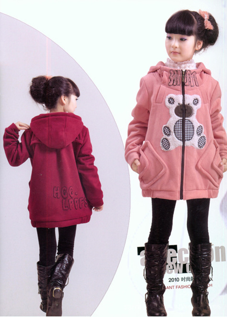 【<em>厂家批发</em> 女大童 冬款韩版<em>新款外套</em>卡通小熊