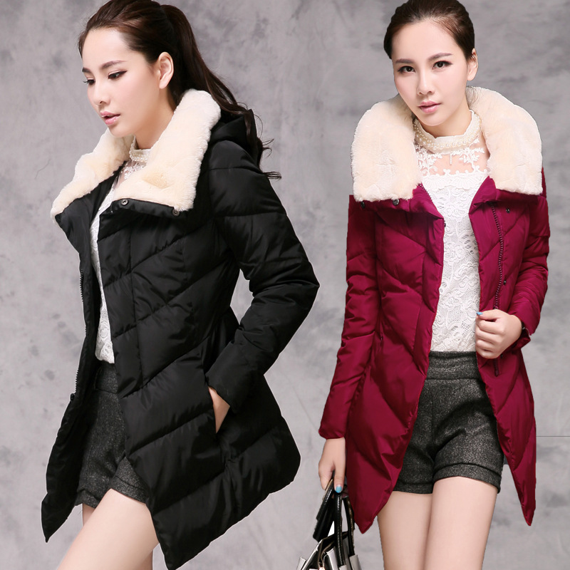 <em>冬装外套</em>棉衣<em>女</em>2013新款<em>韩版</em>中长款毛领棉服