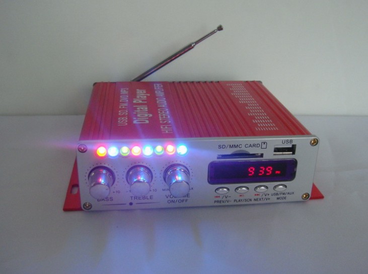 汽车音响-读卡汽车功放HY502车载HIFI带FM\/U