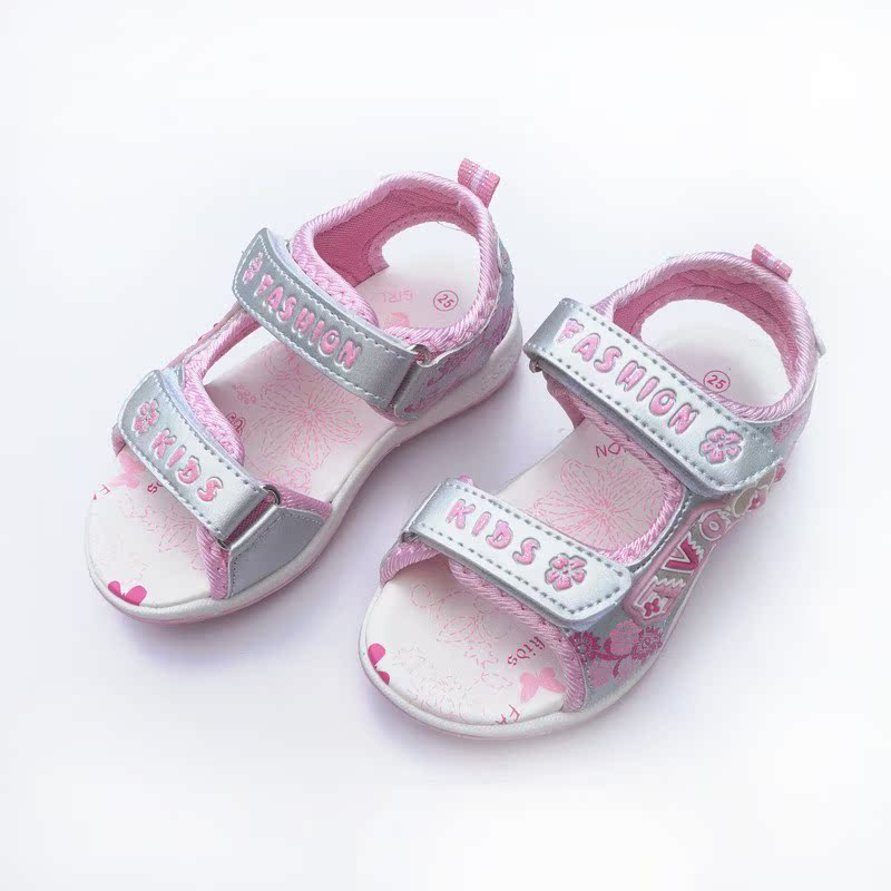 新品2014款童鞋 女童凉鞋沙滩鞋 韩版儿童公主鞋单鞋银色WK1314