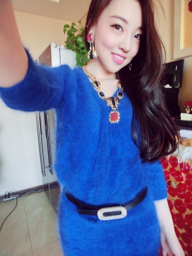 端定制貂绒套装女 奢华长毛水貂绒毛衣<em>开衫针</em>