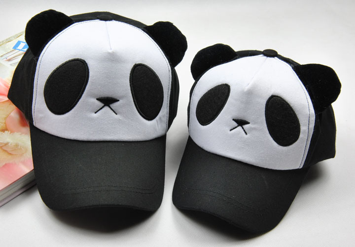 韩版春秋款儿童超萌可爱卡通熊猫棒球帽子 情