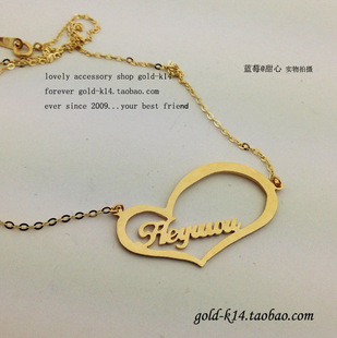 批发采购项饰-韩国代购正品纯14k金项链 个性