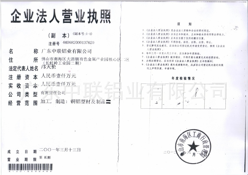 营业执照副本2012