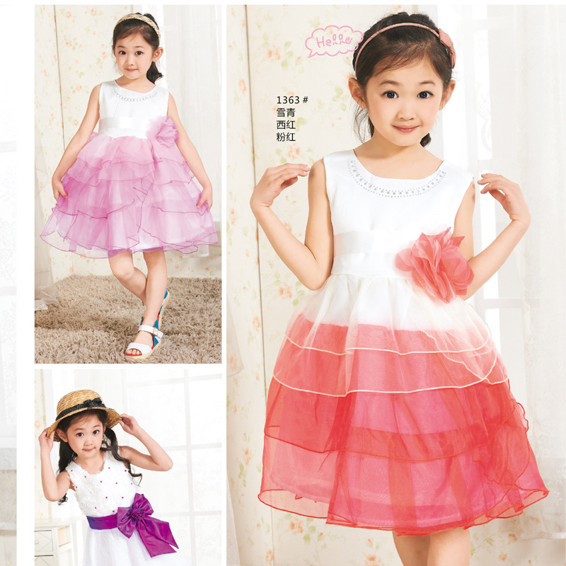 中大女童公主裙 六一<em>儿童</em>节表演出节日<em>礼服</em>装