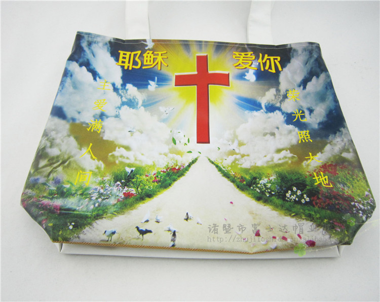 新品包包 基督教耶稣牧羊图包 单肩包环保帆布