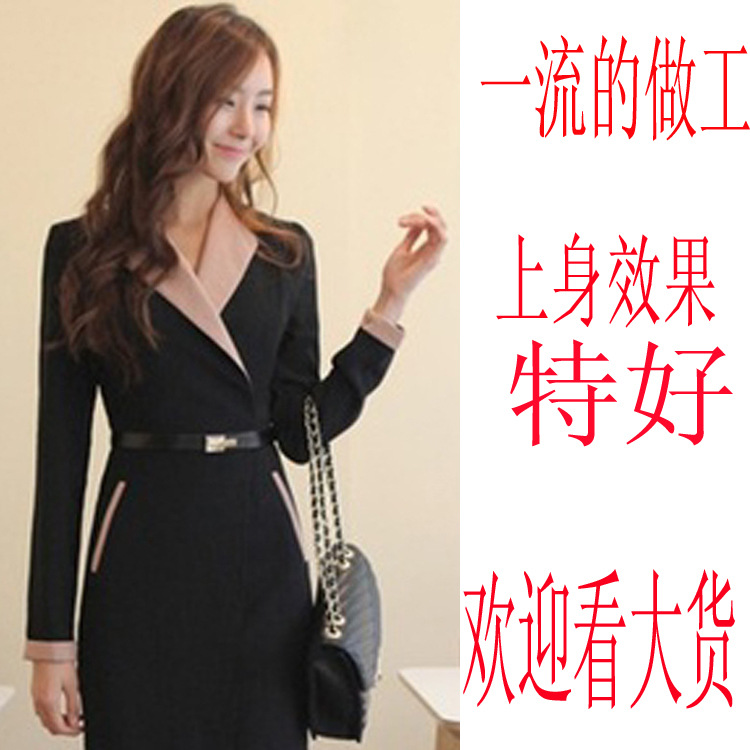 欧美冬款<em>韩国</em>人气<em>职业女装</em> <em>时尚</em>西装领百搭长