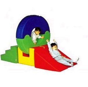 幼儿园早教玩具圆形多功能儿童攀爬滚滑梯软体平衡木组合感统软体