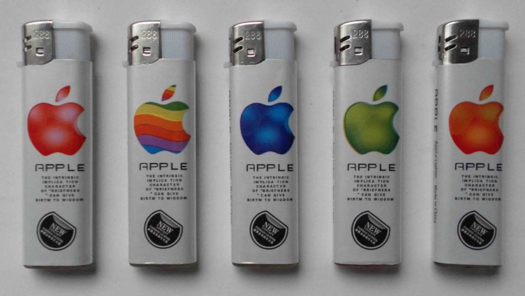 909包画苹果 一次性打火机批发 塑料电子打火