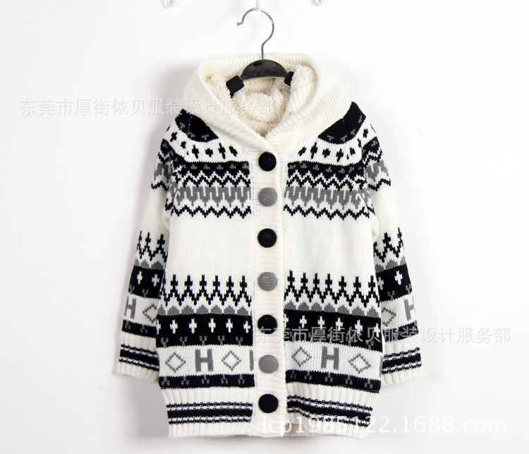 2013韩版<em>加厚长款外套</em> 原创设计 <em>儿童毛衣</em>新款