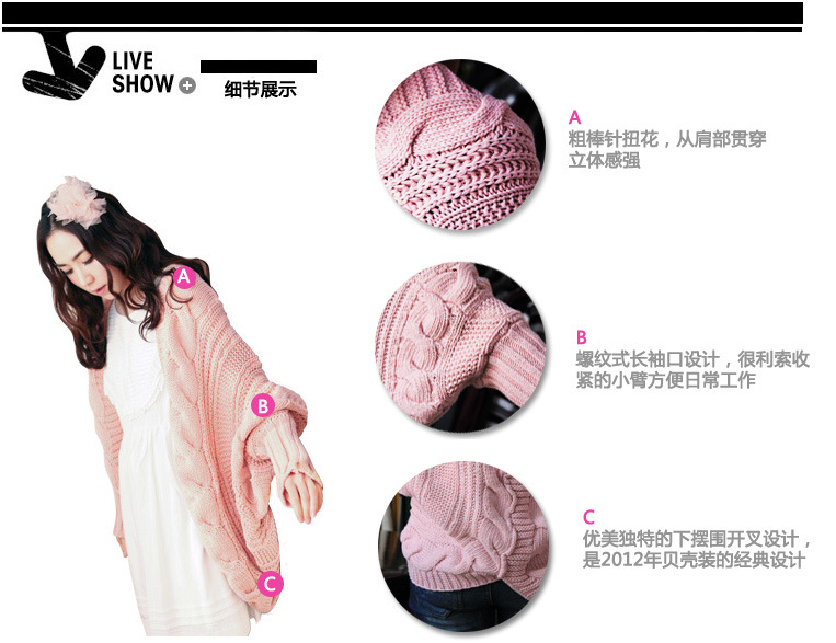 【秋装新款女式<em>针织</em>衫<em>开衫</em> <em>加长</em>加厚<em>宽松</em>中长