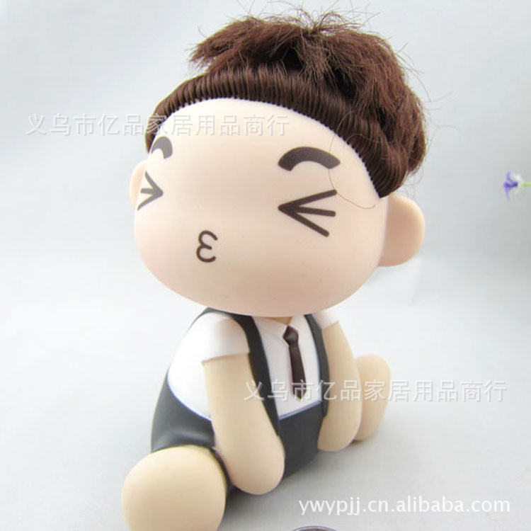 【时尚男摩丝娃娃储蓄罐 整箱批发 大号微笑男