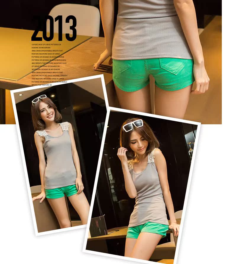 【春夏季糖果淑女<em>牛仔短裤</em> 修身显瘦弹力糖果