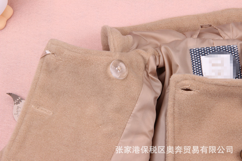 【品牌童裝】冬款童外套 駝色雙排扣連帽 兒童童外套 童裝批發