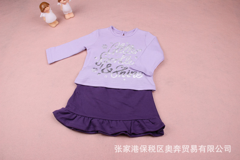 【特價】童套裝批發 印花女童T恤短裙套裝 全棉兒童裙套裝