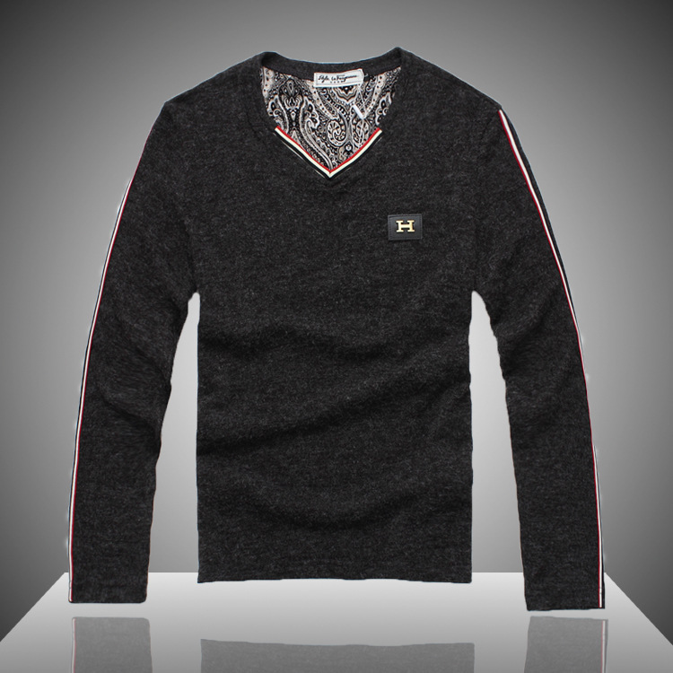 高端<em>男毛衣淘宝</em>爆款商务休闲V领羊毛衫 图片_