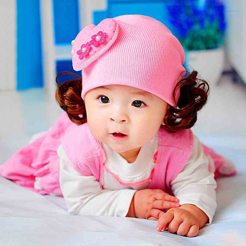 帽子批发 韩版新款婴幼儿宝宝套头帽 心形花朵