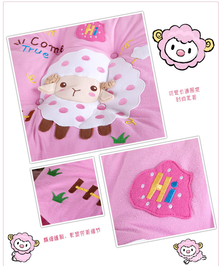 水洗棉贴布绣方坐垫3