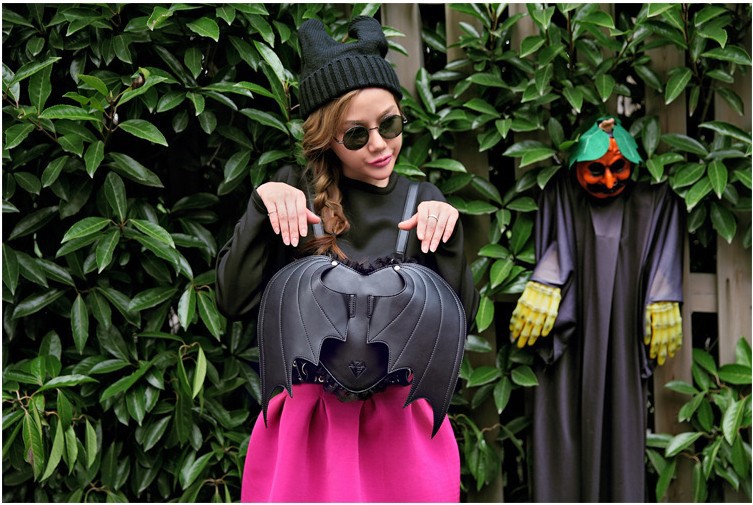 书包-2014新款蕾丝花边可爱个性爱心<em>翅膀</em>小魔