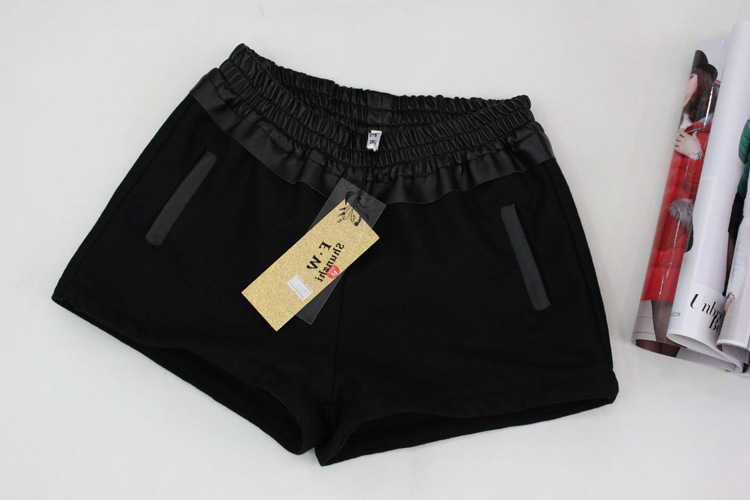 【2013新款复古毛呢<em>短裤</em>女<em>款冬</em>呢料纯色裤子