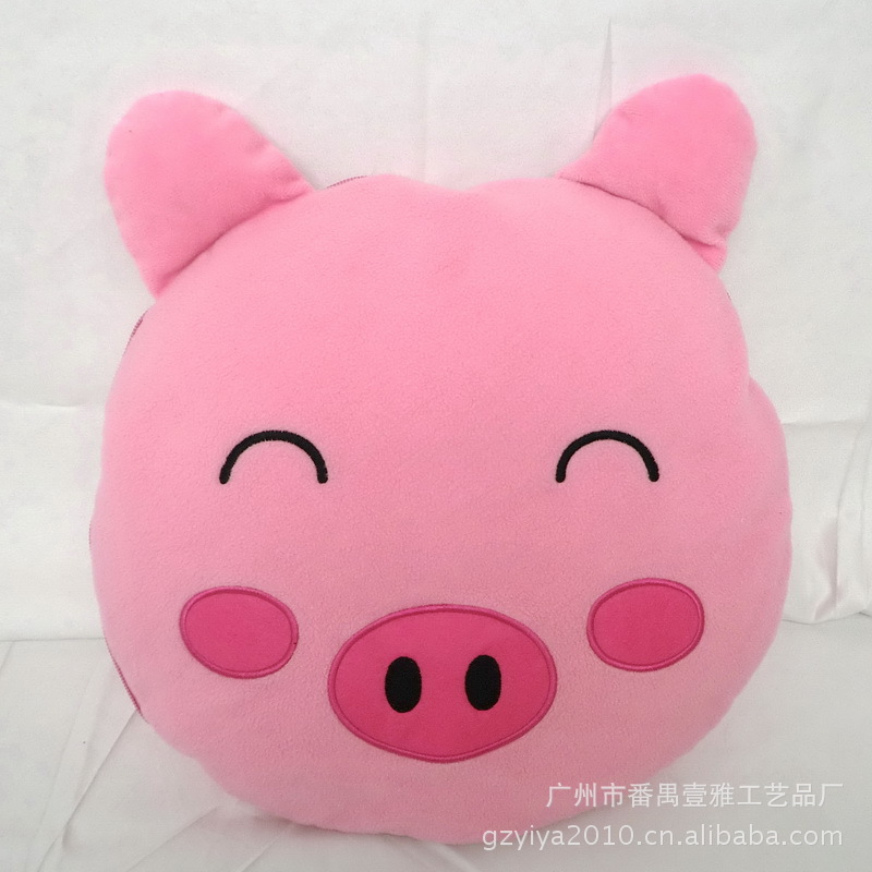 A 猪头抱枕被 小猪靠垫被 猴子靠枕被 动物卡通