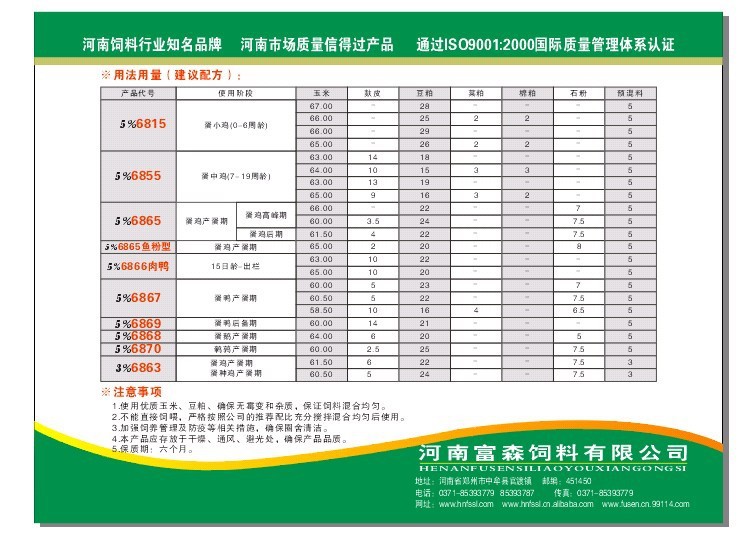 厂家直销 蛋鸡产蛋期复合预混料6865_动物性饲料_列表