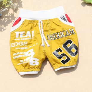 黑色个性数字56 <em>英文</em>字母印花 舒适夏季男童短