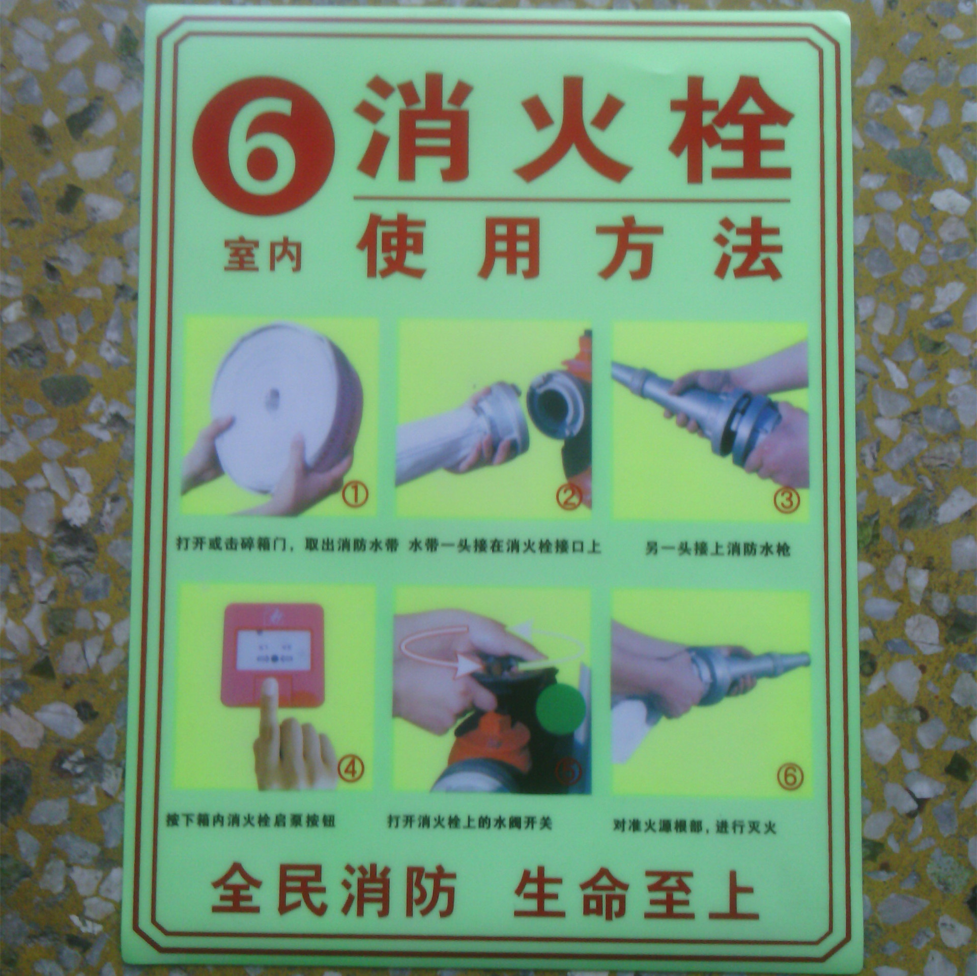 消防警示标志-荧光消火栓使用方法标志,标志牌