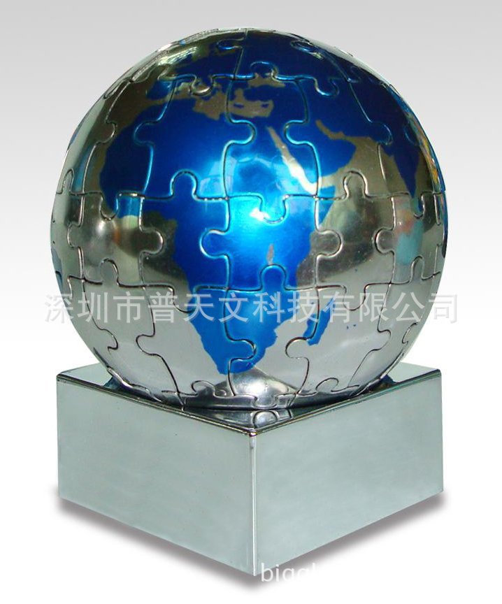 拼图地球仪摆件
