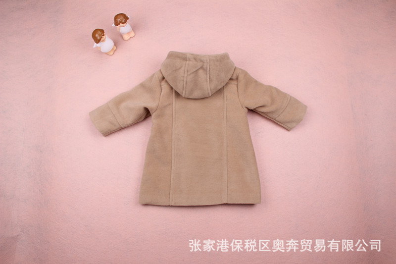 【品牌童裝】冬款童外套 駝色雙排扣連帽 兒童童外套 童裝批發
