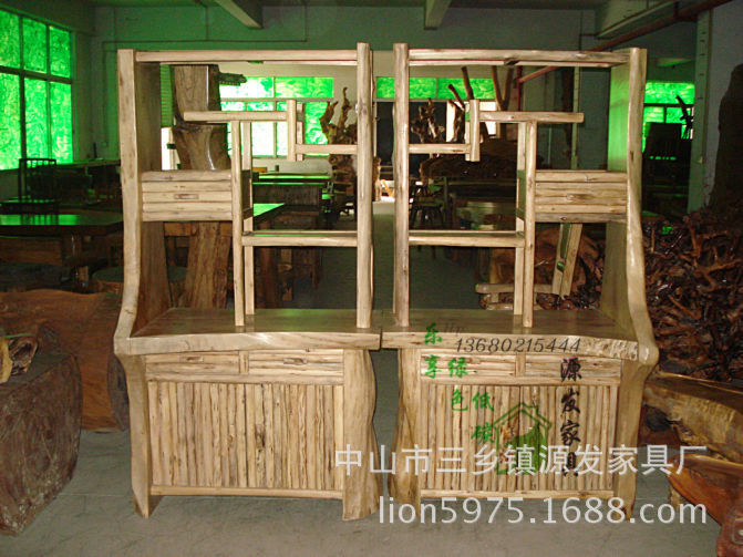 YF0608原生态博古架 储物架 多宝阁 多宝格 博物架 原木家具