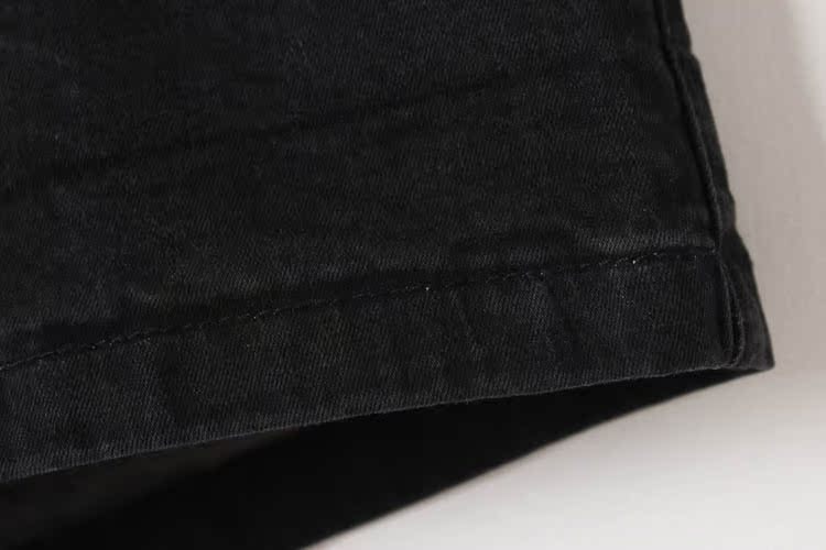 【外贸原单<em>女式冬季</em>弹力<em>黑色</em>牛仔<em>短裤</em> 高腰显