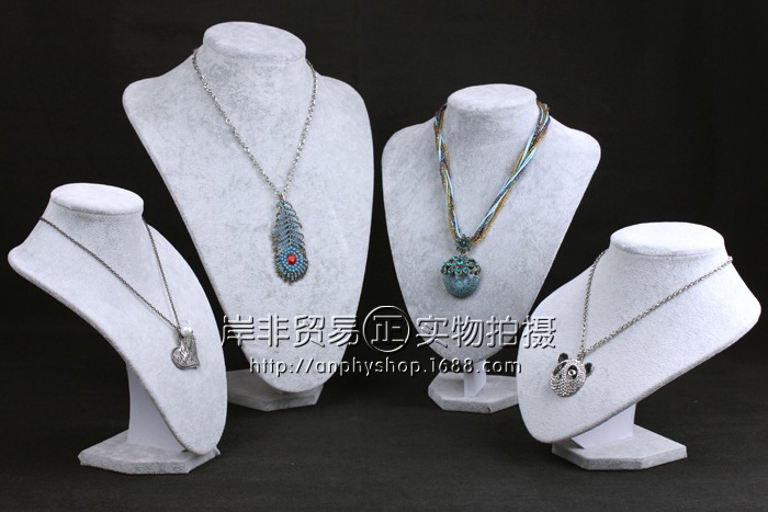 批发采购饰品展示架-冰花绒项链架脖子模特架