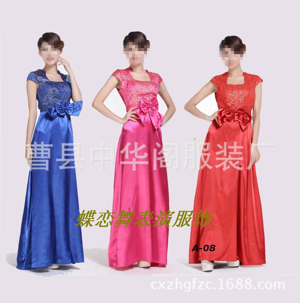 【秋冬长袖大合唱裙舞台大赞颂 演出表演服饰