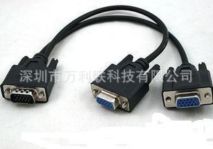 VGA一分二线，便宜的，黑色