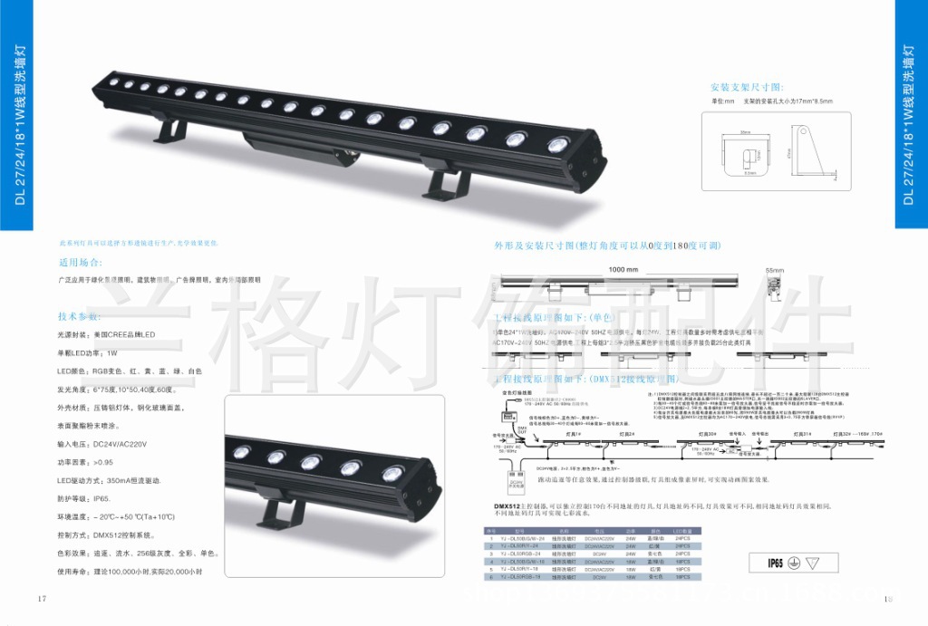 P17-18大功率线型洗墙灯 DL  18-1W