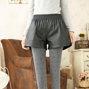 批发采购女式休闲裤-最新秋冬女短裤高档pu打底