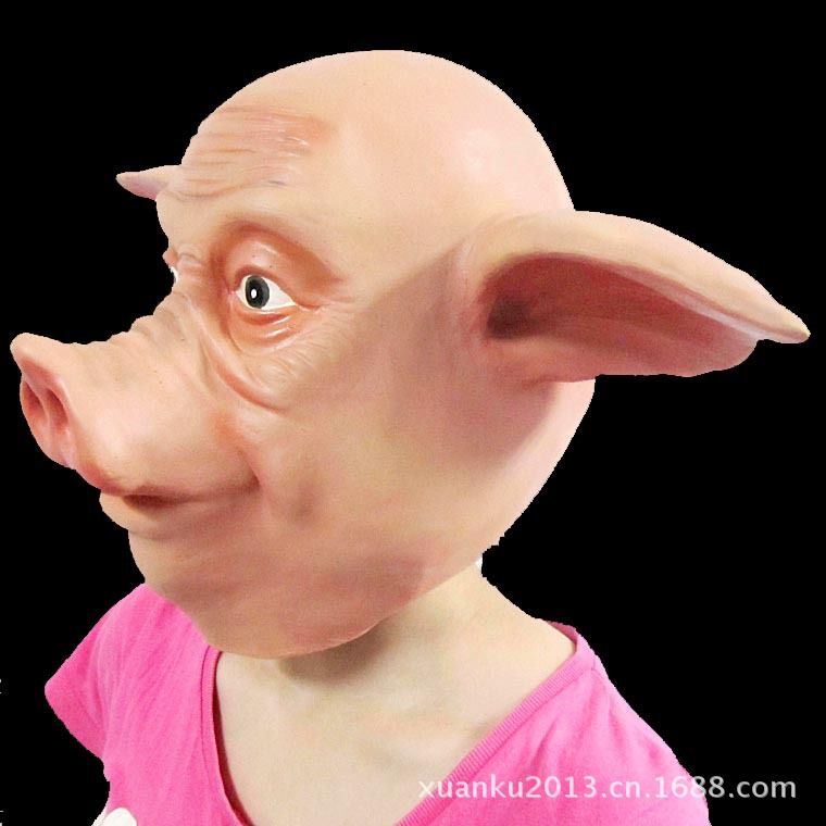 厂价直销 猪八戒面具 宠物猪面具 马头面具 猪头乳胶面具 万圣节