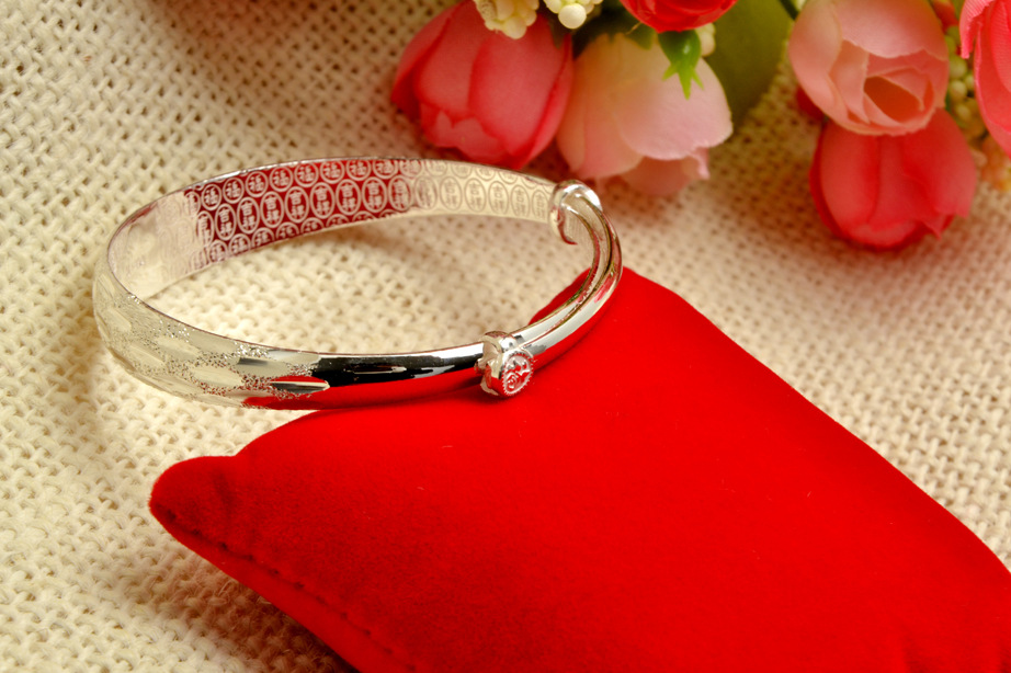 银饰厂家批发 千足银 纯银手镯手环 999千足银