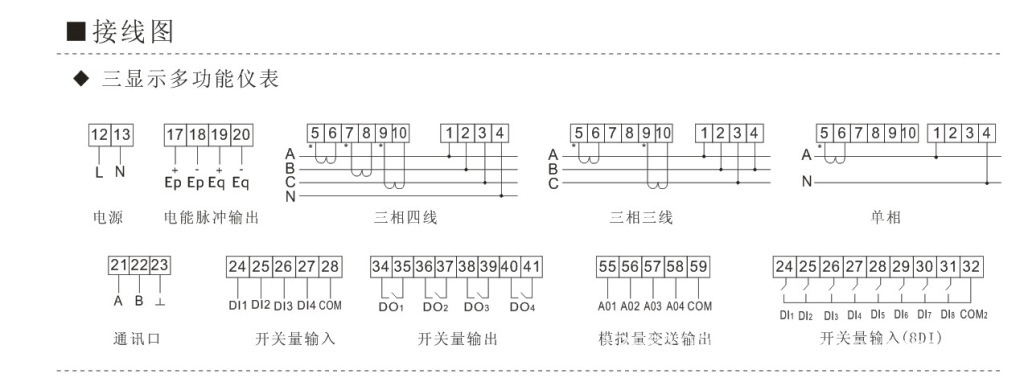 多功能仪表接线图