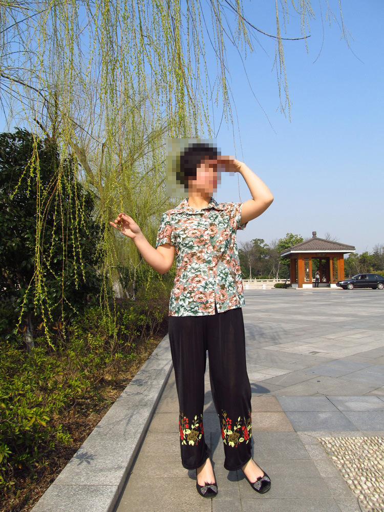 中老年女装夏休闲九分裤中年老太太大码女式厂