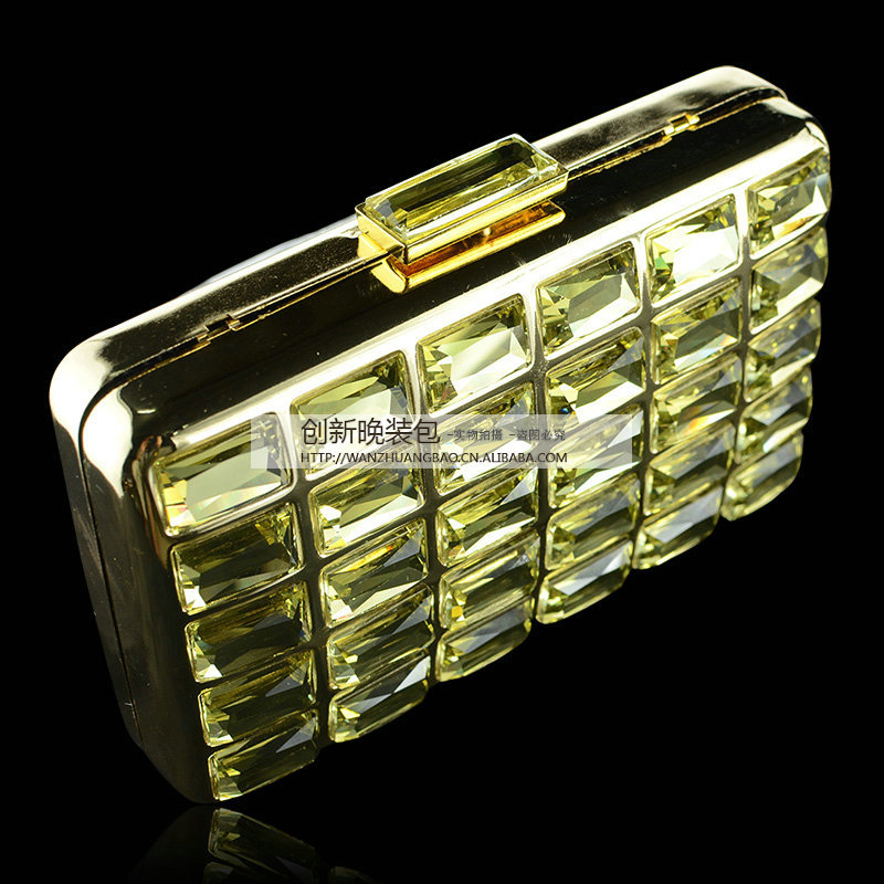 奢华黄色大气宝石宴会包
