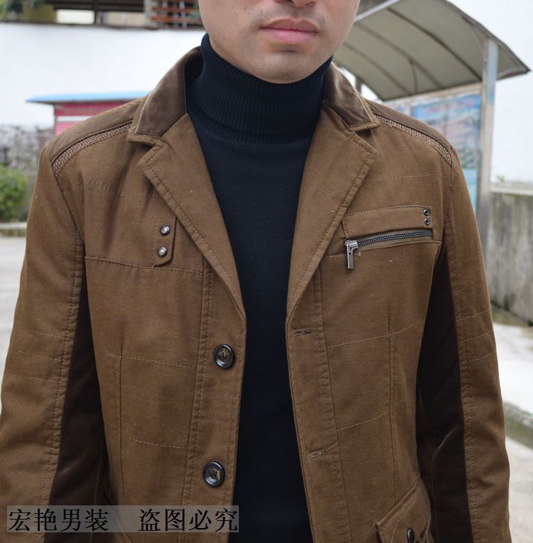 【加厚男士中长风衣 休闲时尚中老年外套可脱