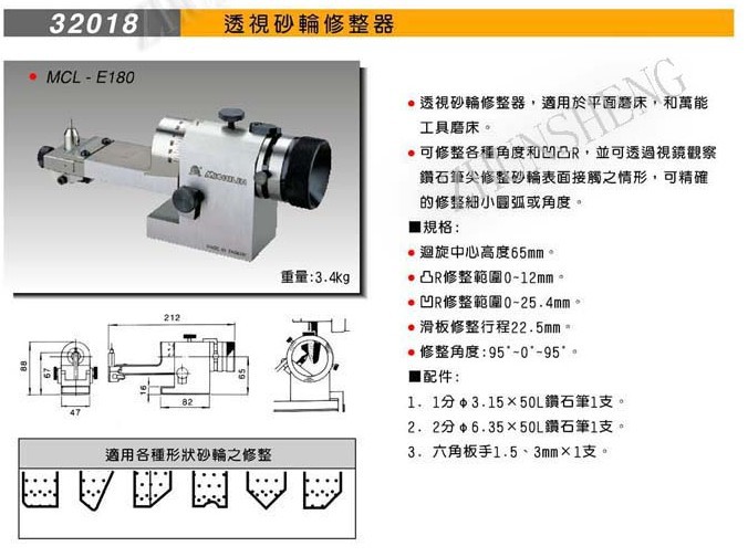 32018透视砂轮修整器