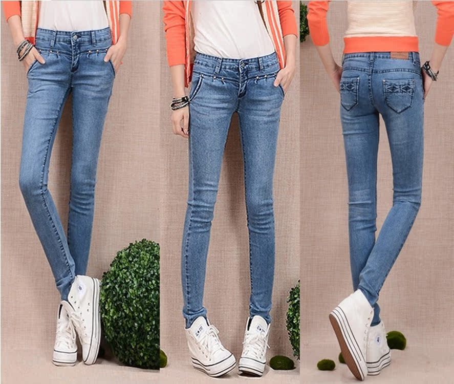 2013秋冬新款<em>牛仔裤</em>女小脚裤子韩版潮显瘦女