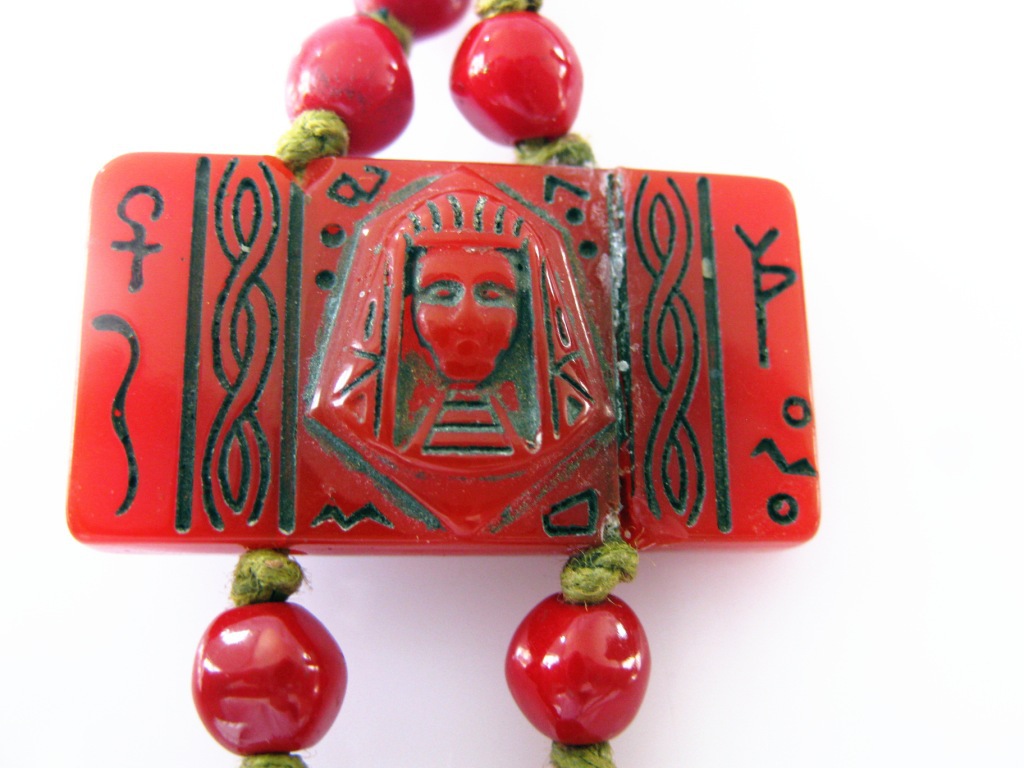 【FARA外贸原单复古风古埃及人头佛珠项链】